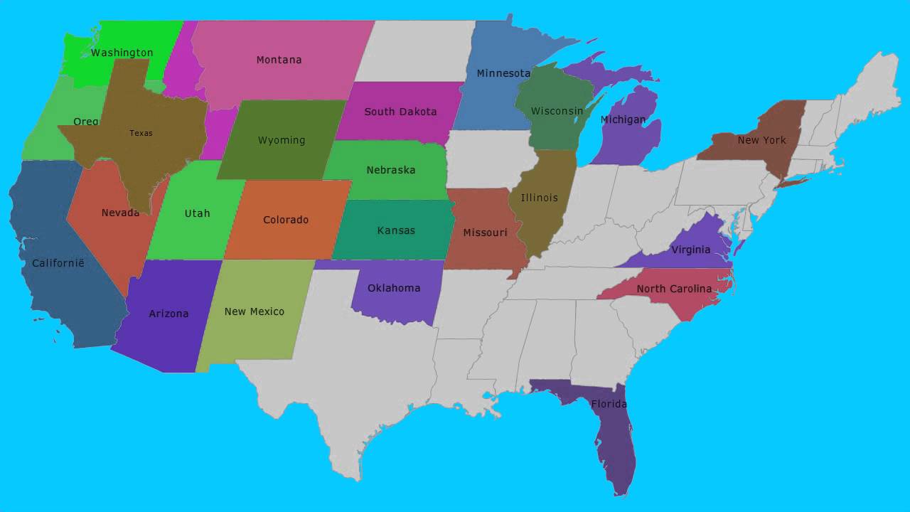 Topografie De staten van de Verenigde Staten van Amerika - YouTube - Hoeveel Staten Heeft De Vs 50 Of 52