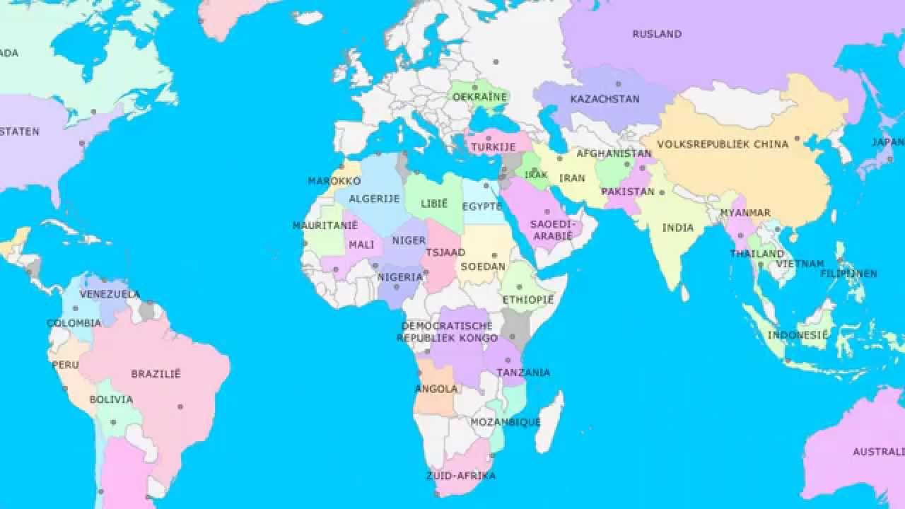 Topografie De Wereld (Landen en Hoofdsteden) - YouTube - Lijst Met Landen Van De Wereld