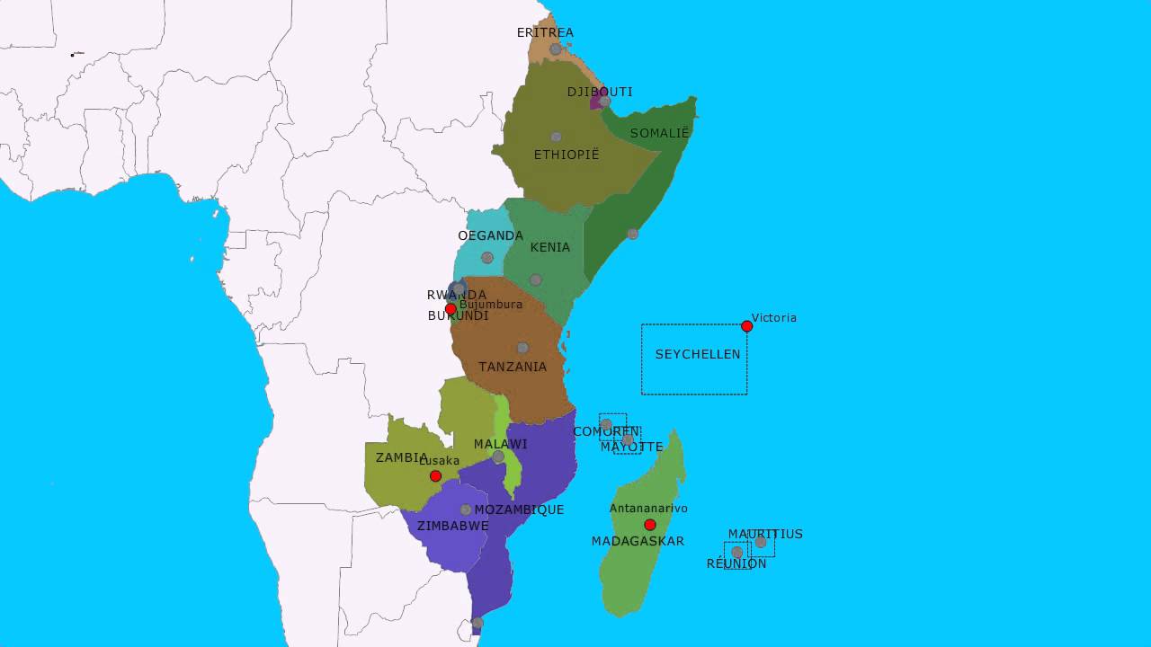 Topografie Landen en hoofdsteden van Oost-Afrika - YouTube - Landen In Oost Afrika