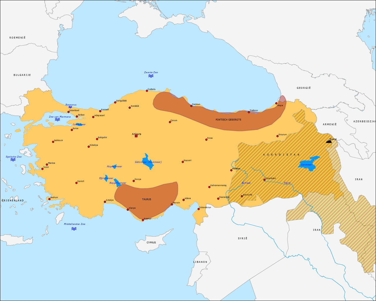 Topografie Turkije | www.topomania.net - Hoe Heet Het Aziatische Deel Van Turkije