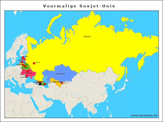 Topografie Voormalige Sovjet-Unie | www.topomania.net - Voormalige Sovjetrepublieken Na De Val Van De Sovjet Unie