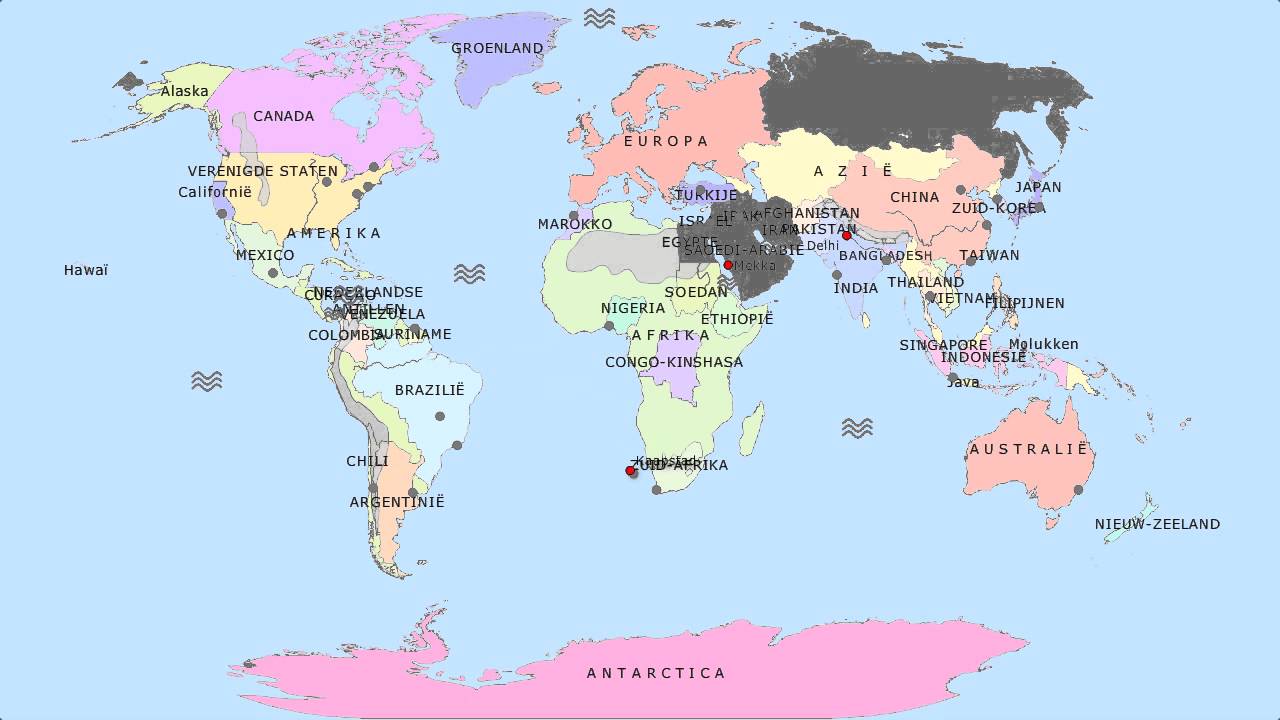 Topografie Wereld Landen En Hoofdsteden