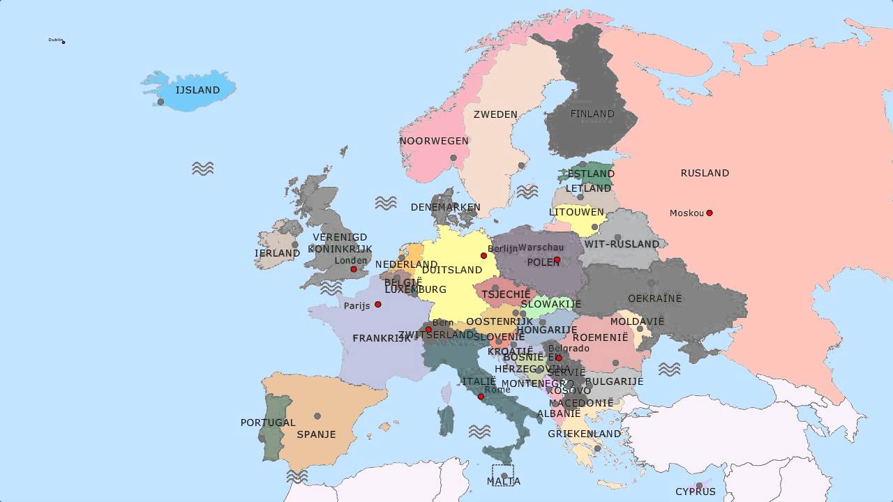 Topografie Zeeën, landen en hoofdsteden van Europa - YouTube - Hoe Is De Europese Unie Ontstaan