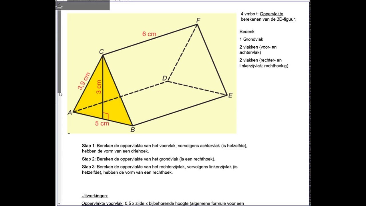 TT 4T hfd 8 Oppervlakte berekenen Prisma - YouTube - Hoe Bereken Je De Inhoud Van Een Piramide