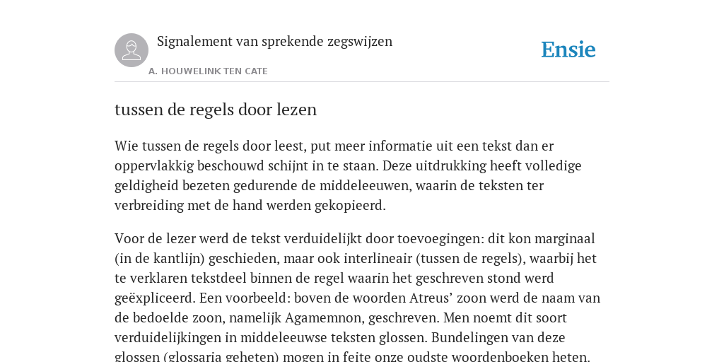 tussen de regels door lezen - de betekenis volgens Signalement van - Tussen De Regels Door Lezen