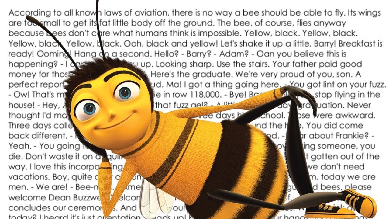 🔴 Typing the entire Bee movie, but for every "bee" I change keyboards - Script Of The Bee Movie