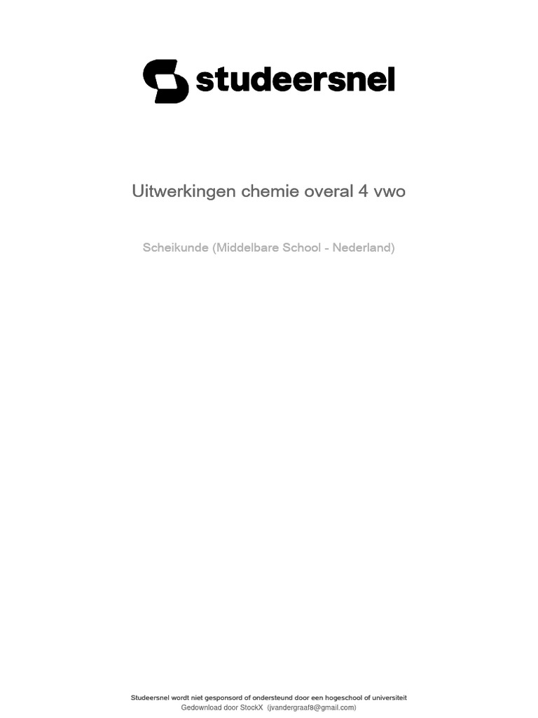 Chemie Overal Vwo 5 Uitwerkingen