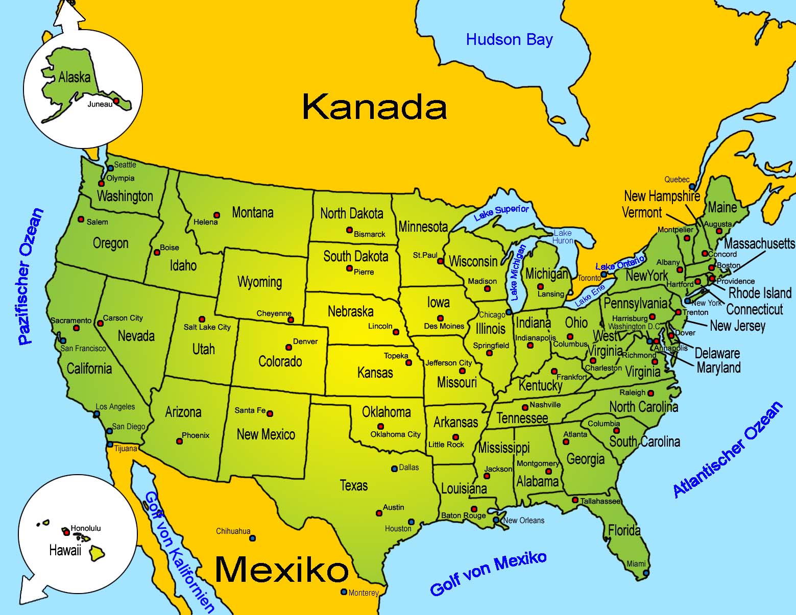 USA: Landkarte | Länder | USA | Goruma - Usa For Africa We Are The World