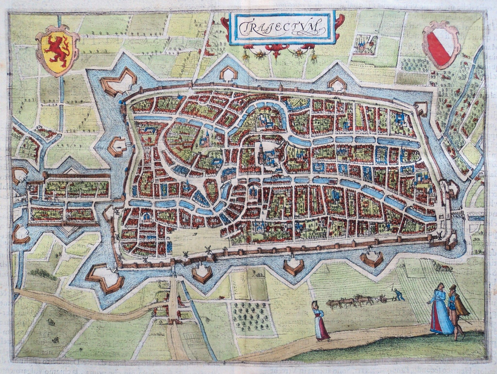 Utrecht, the Netherlands 1581 Star Fort, Tourist Map, Map Globe, Merian - Unie Van Utrecht En Atrecht