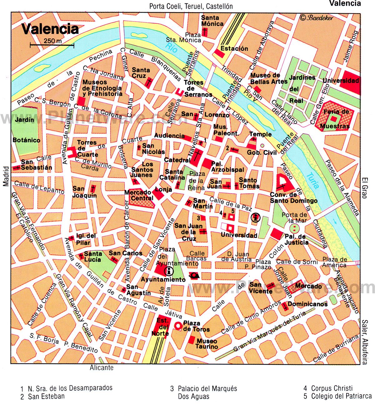 Valencia Map - Tourist Attractions | Valencia map, Valencia, Valencia city - Waar Ligt Valencia Op De Kaart