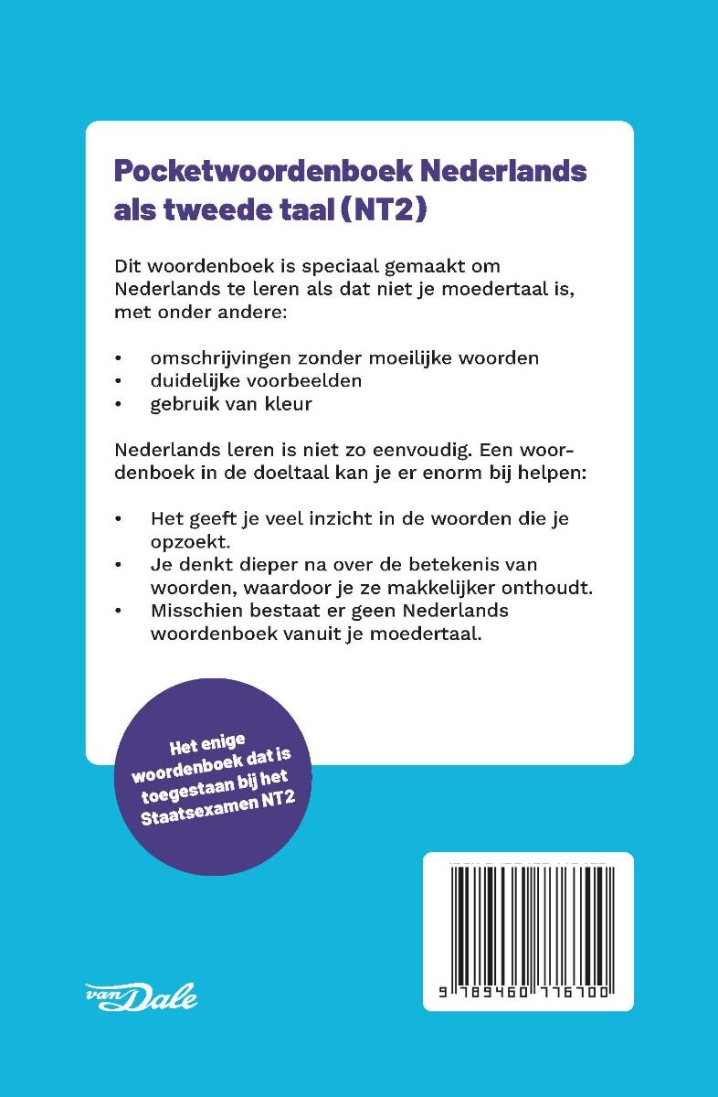 Van Dale pocketwoordenboek Nederlands als tweede taal (NT2 - Handboek Nederlands Als Tweede Taal