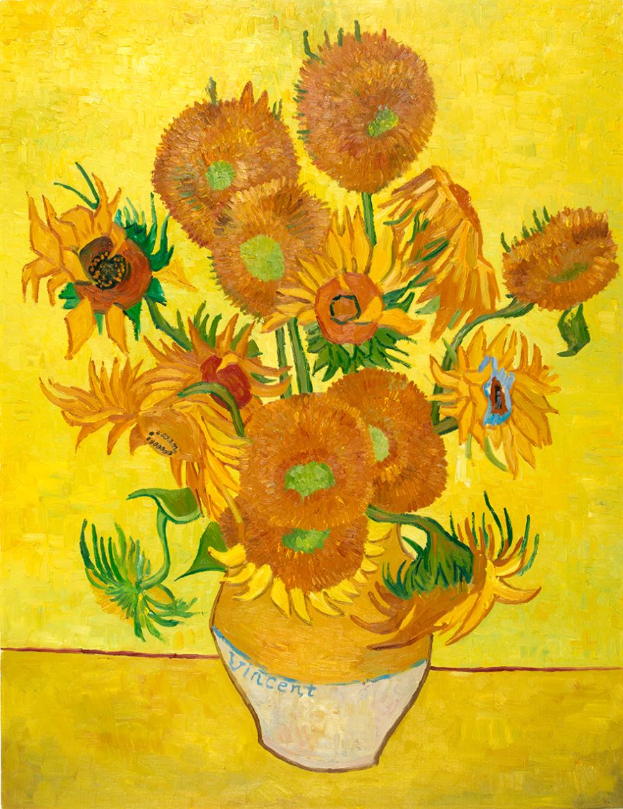 Vase with fifteen Sunflowers reproduction | Van Gogh Studio - How Many Sunflowers Van Gogh