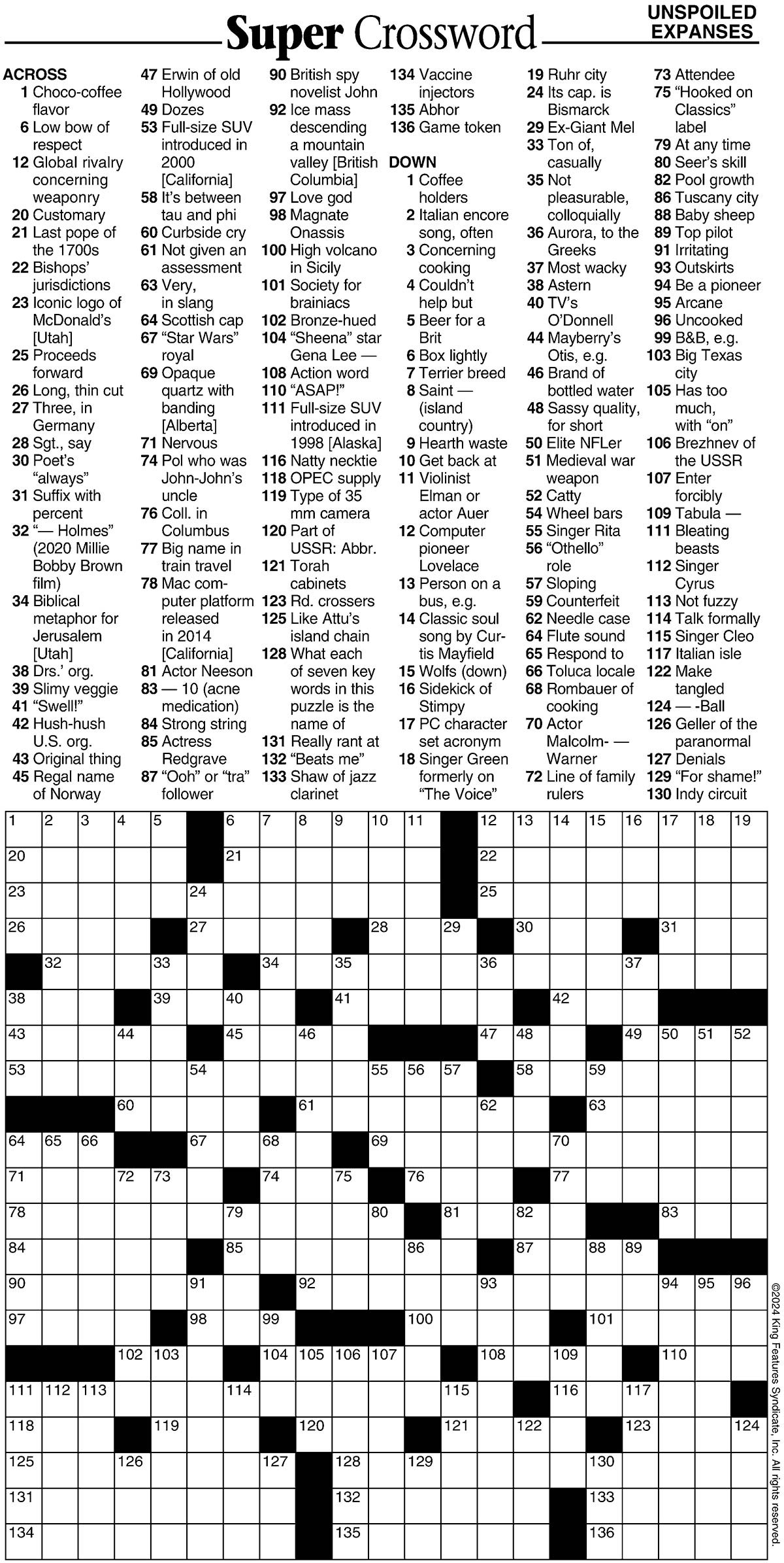 Vast Expanses Crossword Clue - Schrijver Van Absurd Toneel 7 Letters