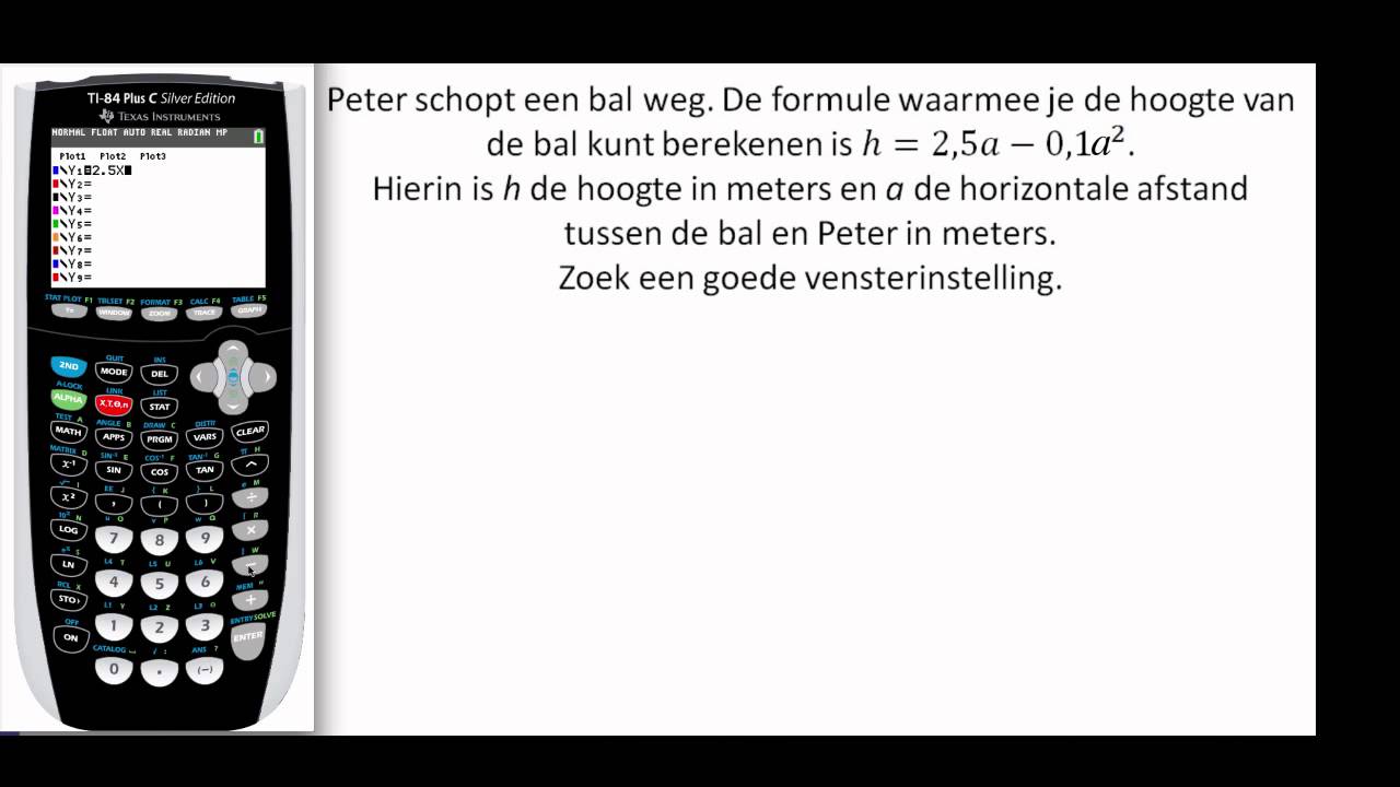 Vensterinstellingen bij het plotten van een grafiek in de Grafische - Wat Is Een Grafische Rekenmachine