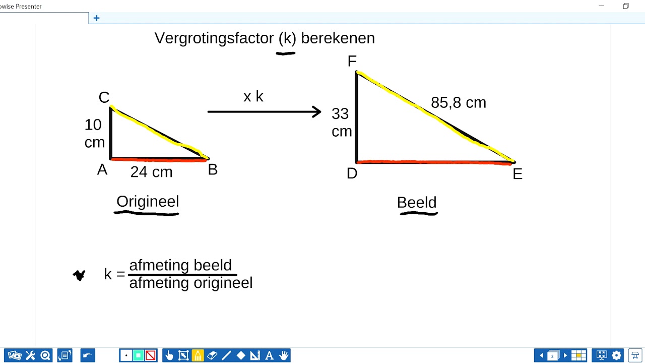 Vergrotingsfactor k berekenen - YouTube - Hoe Bereken Je De Hoogte Van Een Driehoek