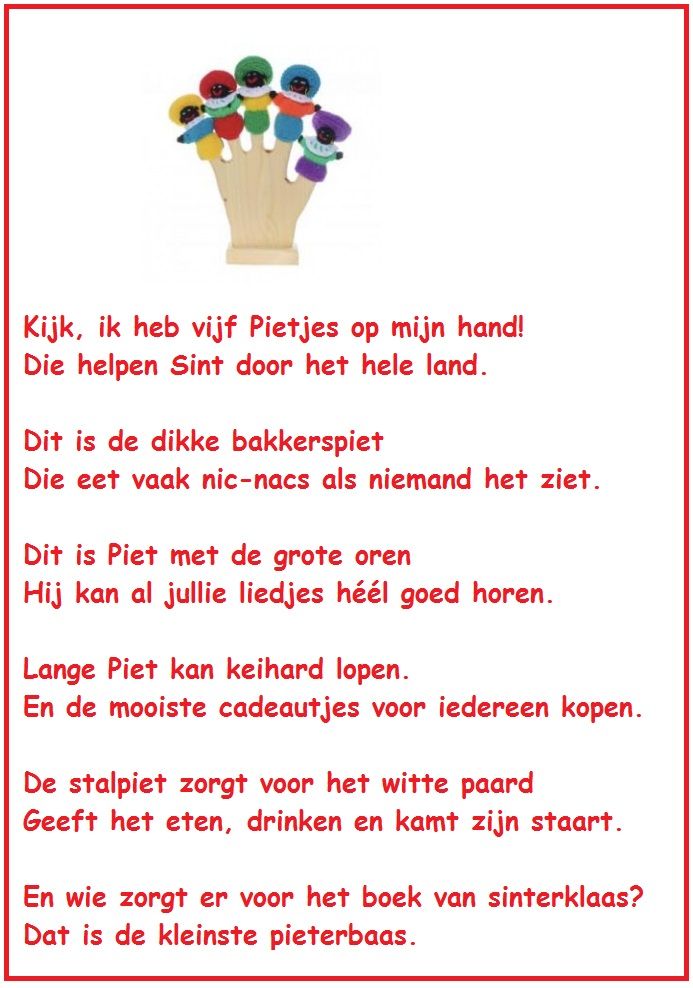 * Versje: 5 kleine pietjes... | Primary school, Kids playing, St. nick - Wat Rijmt Er Op Kadootjes