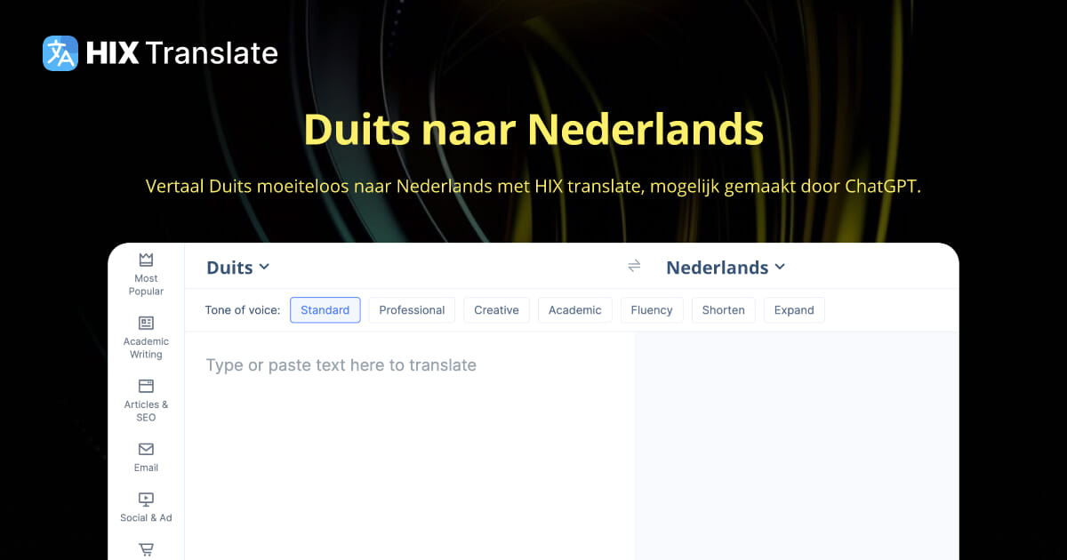 Vertaling van Duits naar Nederlands (GRATIS en zonder aanmelding) | HIX - Tekst Vertalen Van Duits Naar Nederlands
