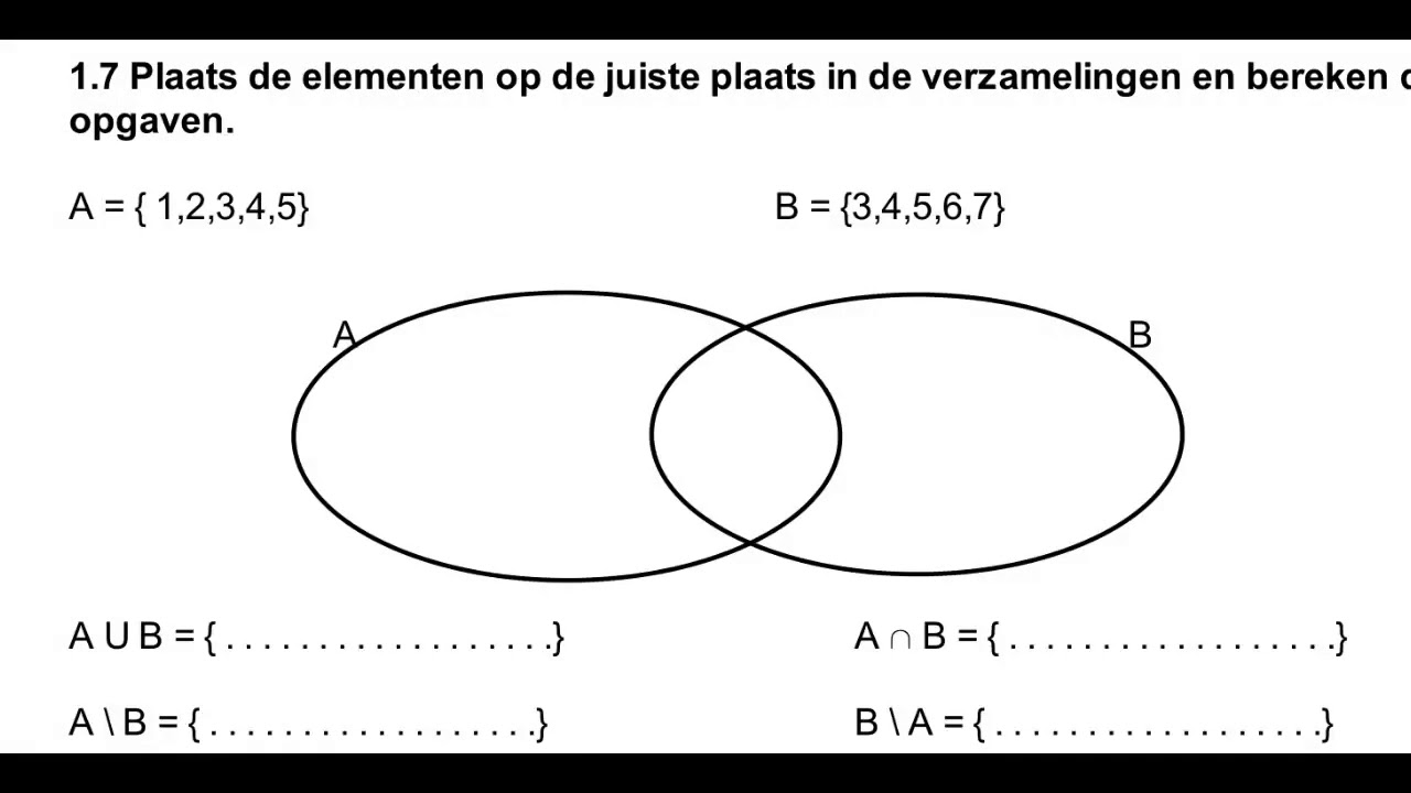 Verzamelingenleer unie doorsnede verschil (O5 - ET 6.18) - YouTube - Verschil Europa En Europese Unie