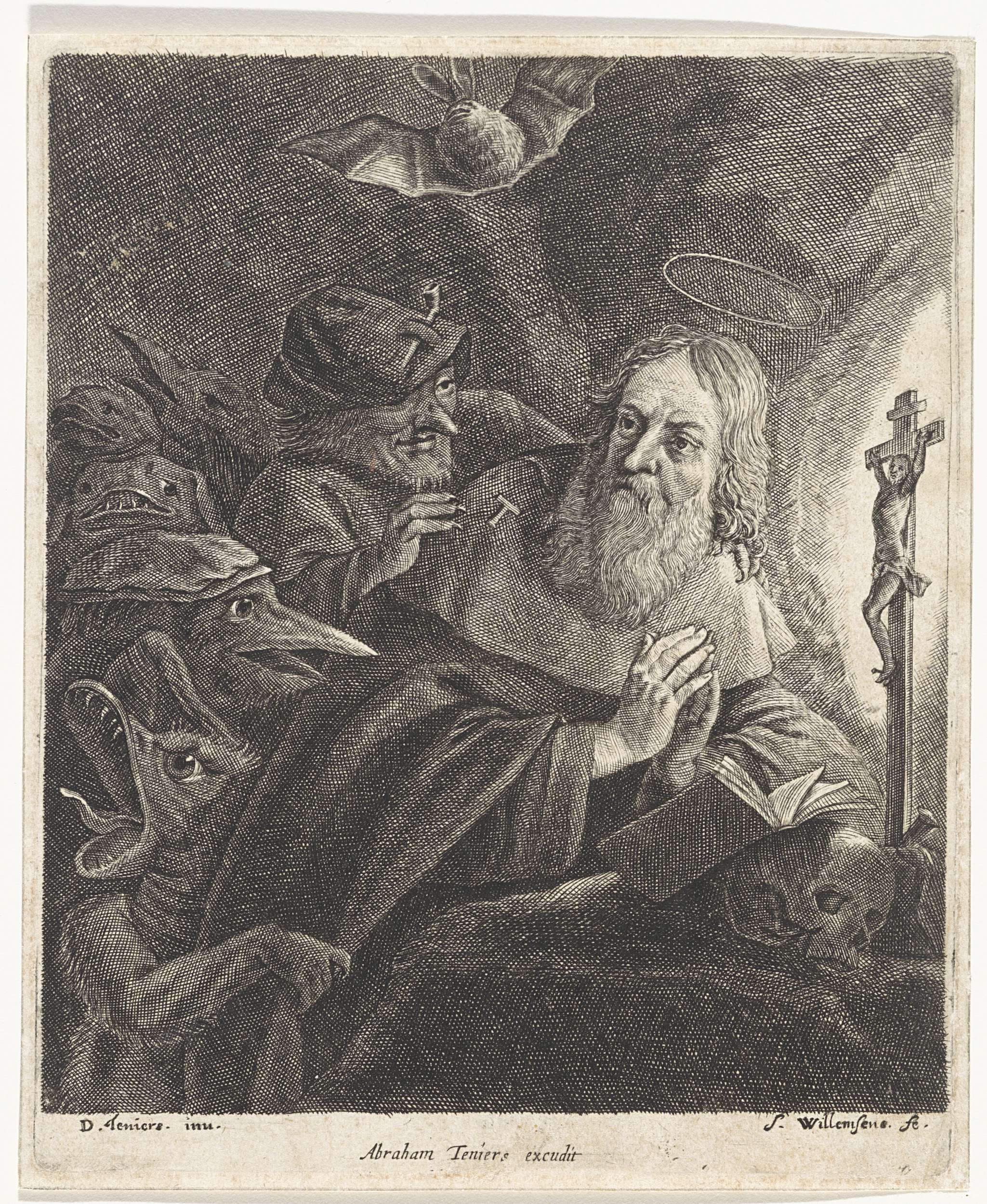 Verzoeking van de heilige Antonius, Sidrach Willemsens, 1640 - 1651 | David - Verzoeking Van De Heilige Antonius Dalí