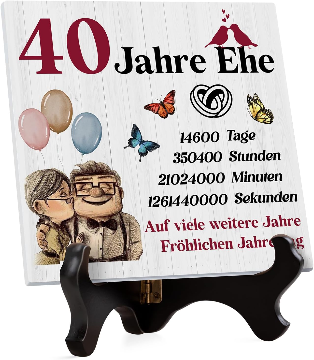 Vetbuosa 40 Hochzeitstag Geschenke-Acryltafel，Hochzeitstag Geschenke - 40 Ml Is Hoeveel Liter
