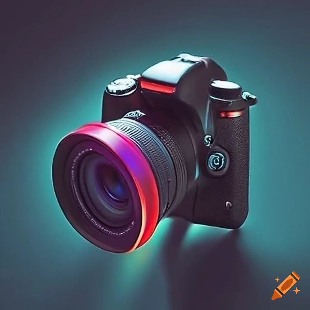 Vibrant dslr camera on Craiyon - Lichtgewicht Camera Met Fotorol Wie Ontwikkelde