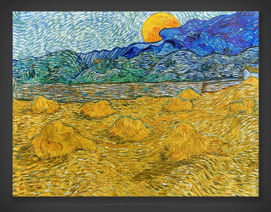 Vincent van Gogh: Moonrise 1889. Vincent Willem van Gogh (March 30 - Beroemdste Schilderijen Vincent Van Gogh