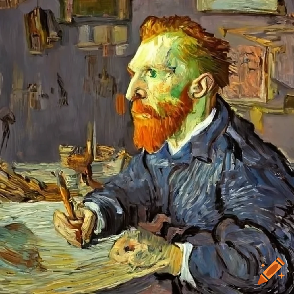 Vincent van gogh painting in his studio on Craiyon - Hoeveel Schilderijen Heeft Vincent Van Gogh Gemaakt