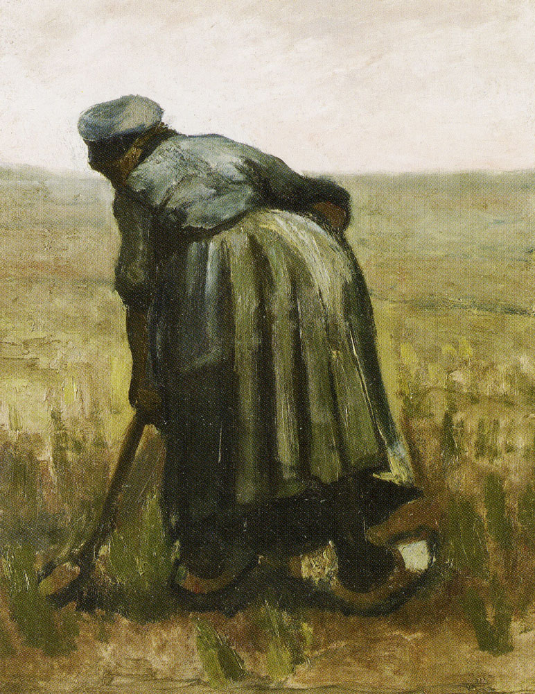 Vincent van Gogh - Peasant Woman, Digging, Seen from the Back - Vincent Van Gogh Bekendste Schilderij