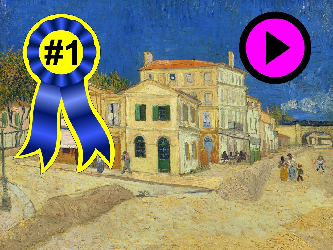 Vincent Van Gogh Yellow House Impressionist Digital Print Mid Century - Vincent Van Gogh Yellow House