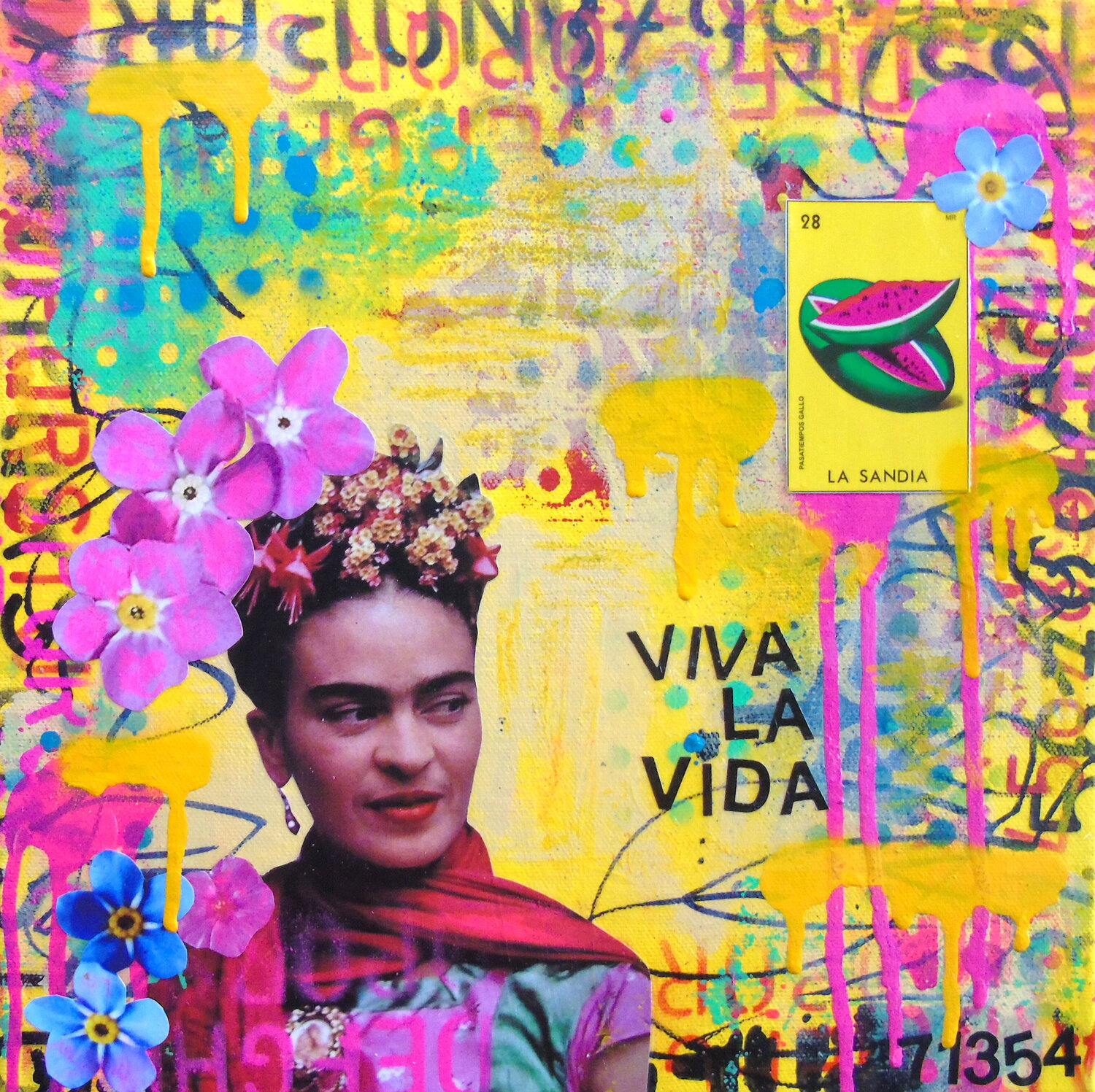 Viva La Vida Frida Kahlo by Lorette C. Luzajic (2023) : Painting - Viva La Vida Frida Kahlo