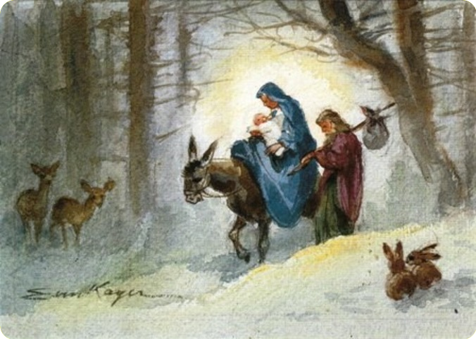 Vlucht uit Betlehem..... Jofef en Maria en baby Jezus. | Weihnachten - Op Weg Naar Bethlehem