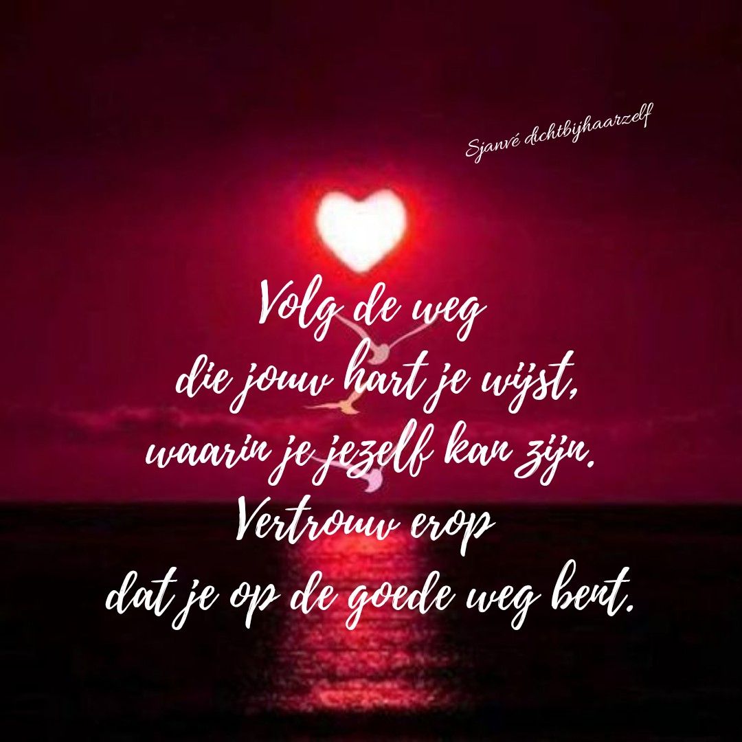 Volg de weg die jouw hart je wijst Waarin je jezelf kan zijn. Vertrouw - Dat Je De Weg Mag Gaan Die Je Goed Doet