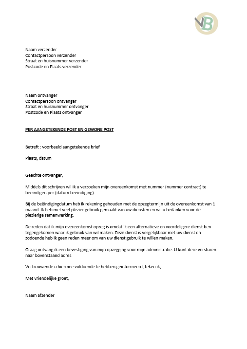 Voorbeeld Aangetekende Brief - Voorbeeldbrief In Gebreke Stellen Uwv