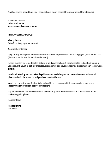 Voorbeeld Brief Ontslag Op Staande Voet - vrogue.co - Dringende Reden Voor Ontslag Op Staande Voet