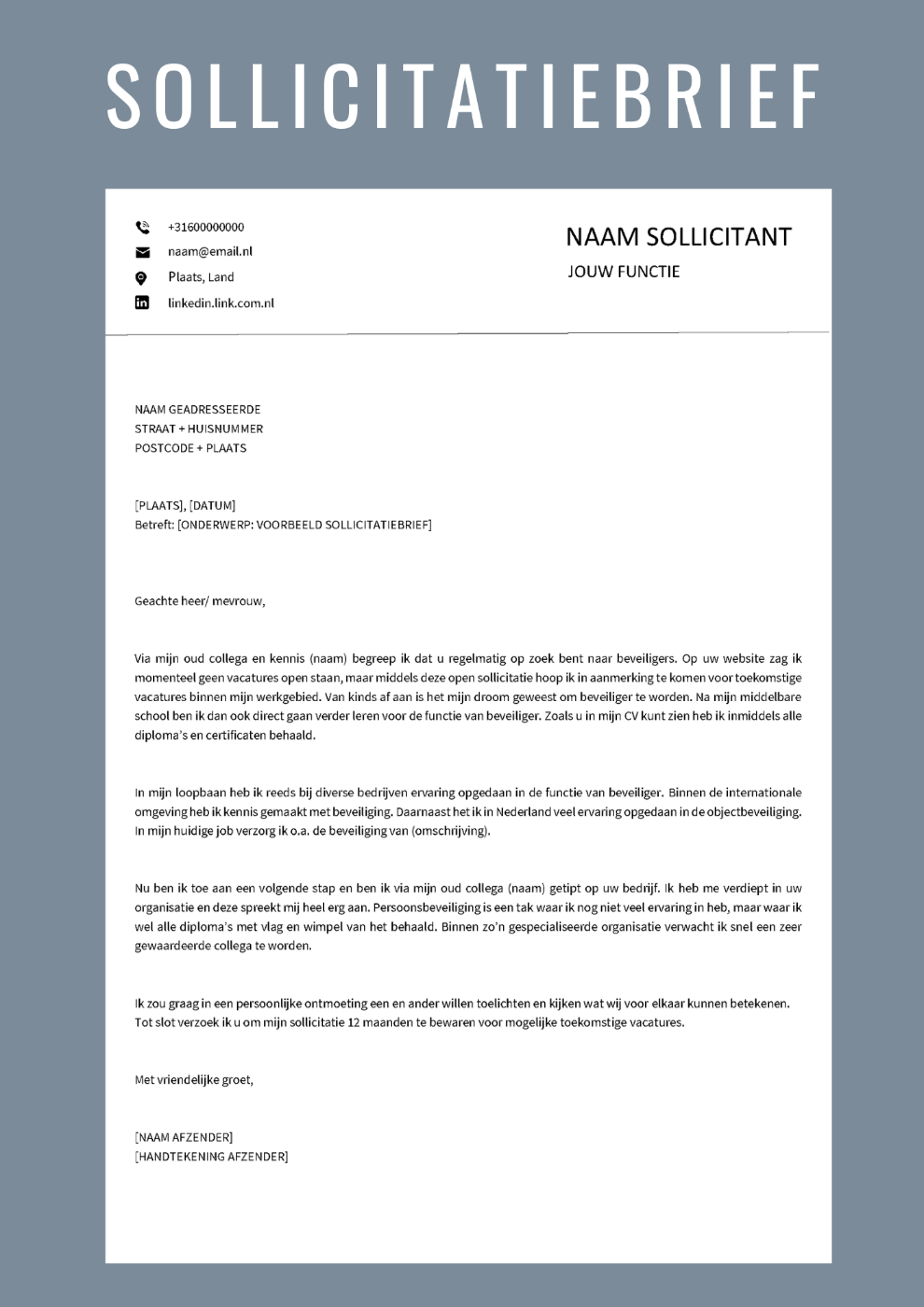 Wat Zet Je In Een Sollicitatiebrief