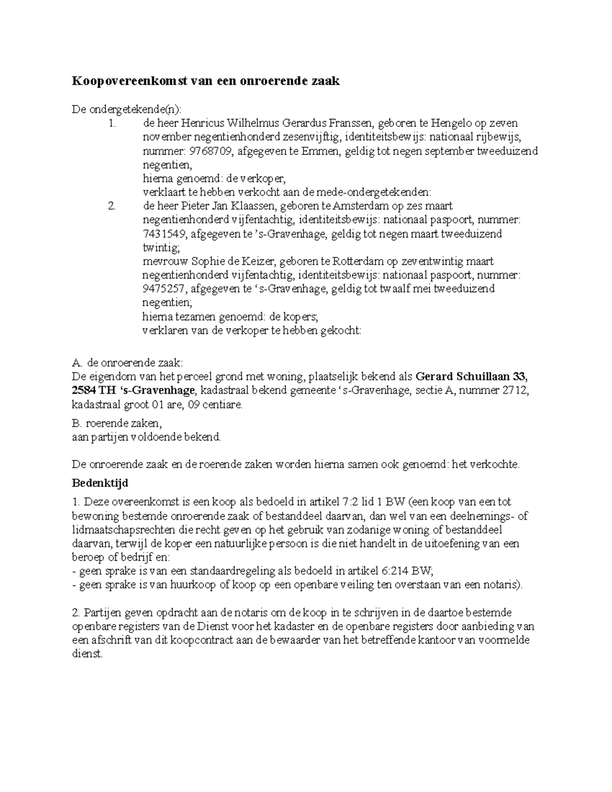 Voorbeeld Koopovereenkomst - vrogue.co - Model Koopovereenkomst Bedrijfs-onroerend Goed Nvm
