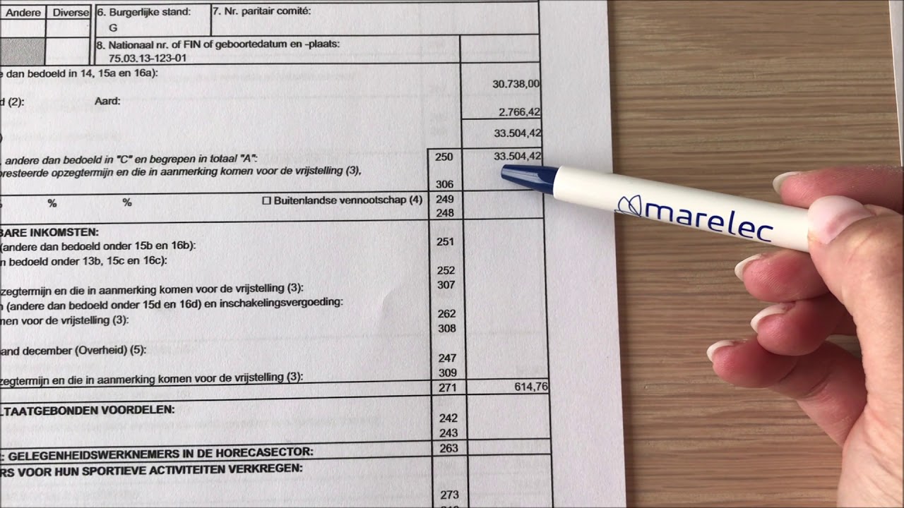 Voorbeeld loonfiche belastingaangifte - YouTube - Hoeveel Erfbelasting Moet Een Kind Betalen