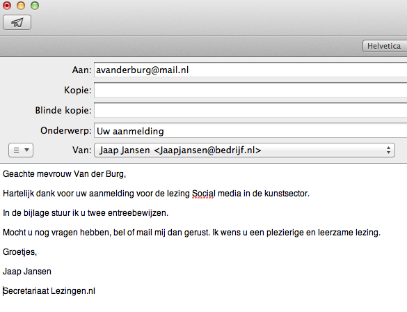 Voorbeeld mail foute afsluiting - Zakelijk Schrijven - Hoe Schrijf Je Een Formele Mail