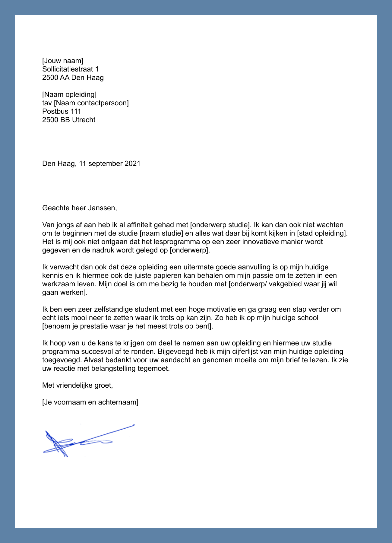Motivatie Om Te Werken Voorbeeld