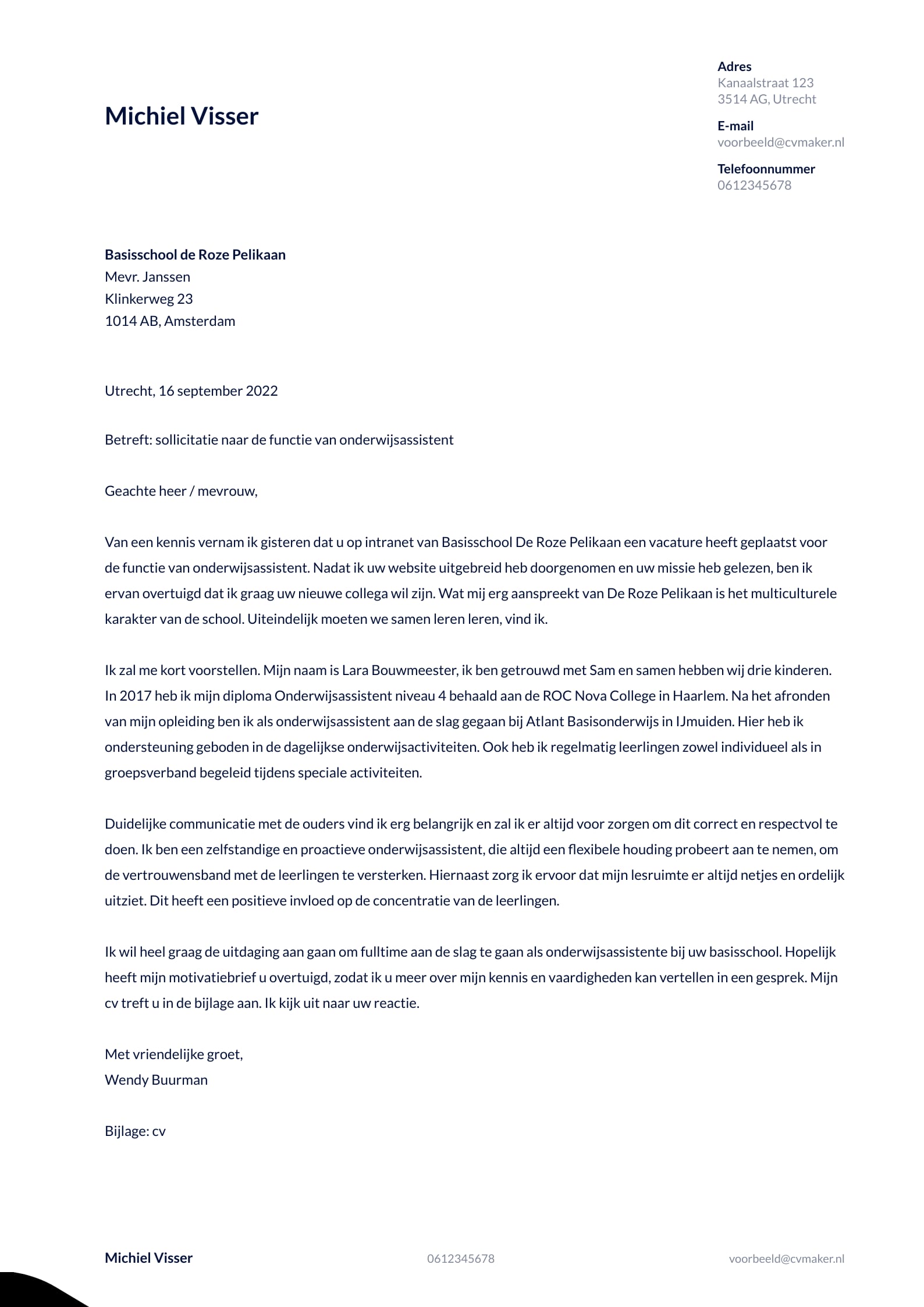Voorbeeld Motivatiebrief Sollicitatie Onderwijsassistent Cloud Hot - Graag Licht Ik Mijn Motivatie Toe