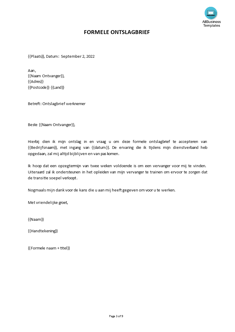 Voorbeeld Ontslagbrief Werknemer - vrogue.co - Dringende Reden Voor Ontslag Op Staande Voet