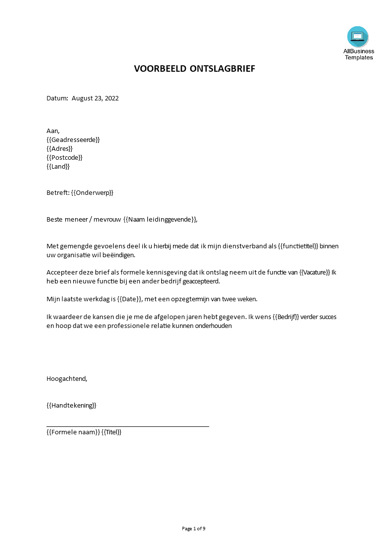 Voorbeeld Ontslagbrief Werknemer - vrogue.co - Ontslag Op Staande Voet Voorbeelden