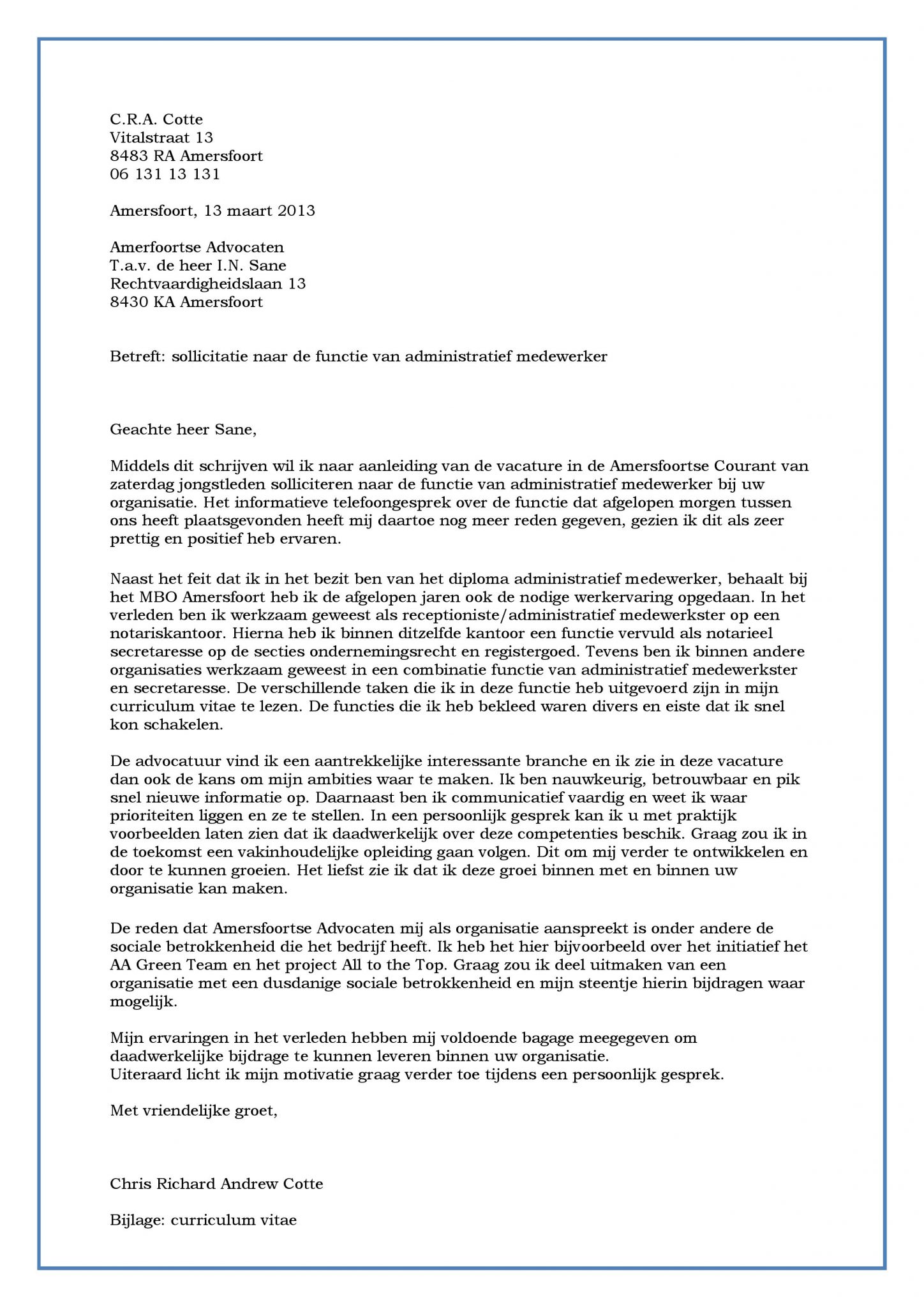Voorbeeld Sollicitatiebrief Administratief Medewerker | Incl. GRATIS CV - Werk Zoeken Zonder Cv En Solliciteren