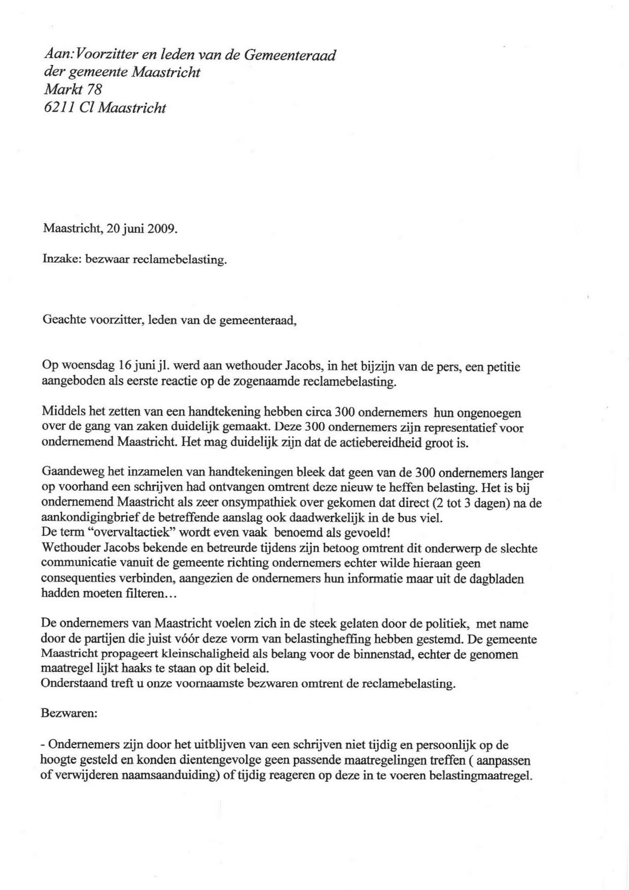 Voorbeeldbrief bezwaar reclamebelasting by Pierre Maas - Issuu - Belediging Van Ambtenaar In Functie Boete