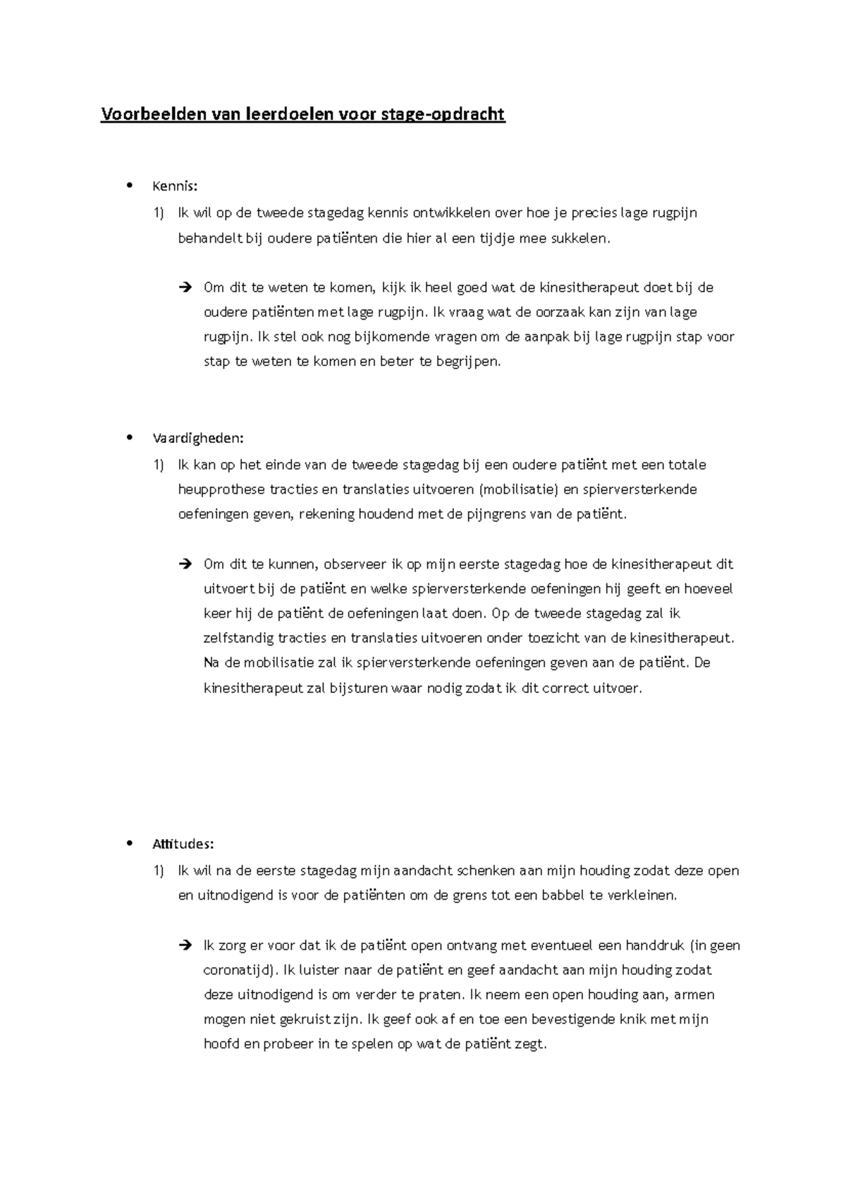 Voorbeelden van leerdoelen voor stage - Voorbeelden van leerdoelen voor - Stageverslag Voorbeeld Mbo Niveau 4