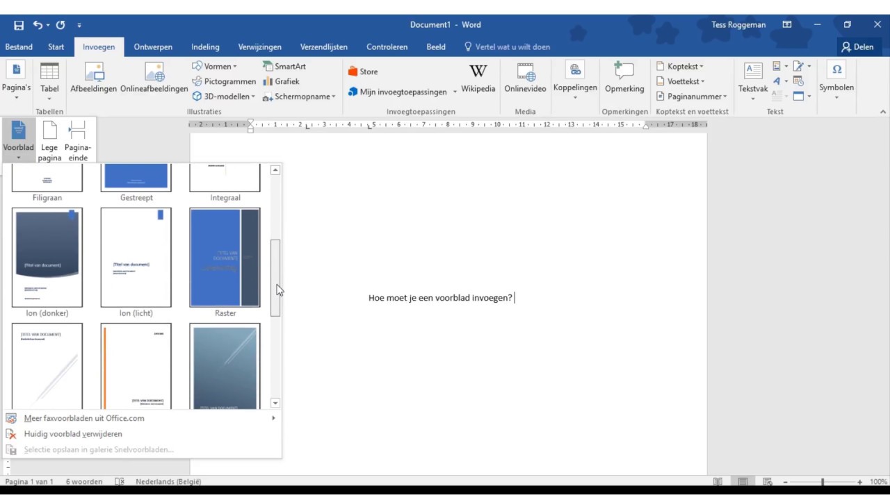 voorblad invoegen in Word - YouTube - Hoe Maak Je Een Boekje In Word