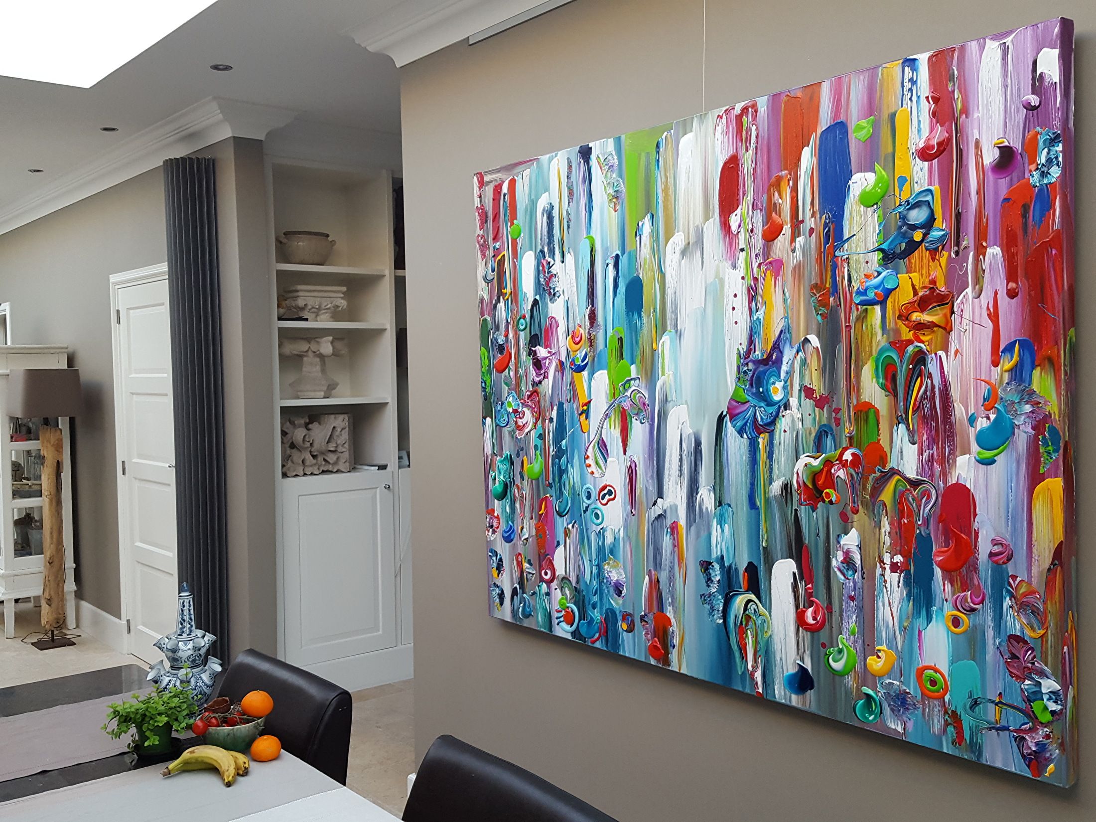 Voorpagina 2 | Abstract doek, Abstracte schilderijen, Kleurrijke - Behorend Tot Een Muur Puzzel
