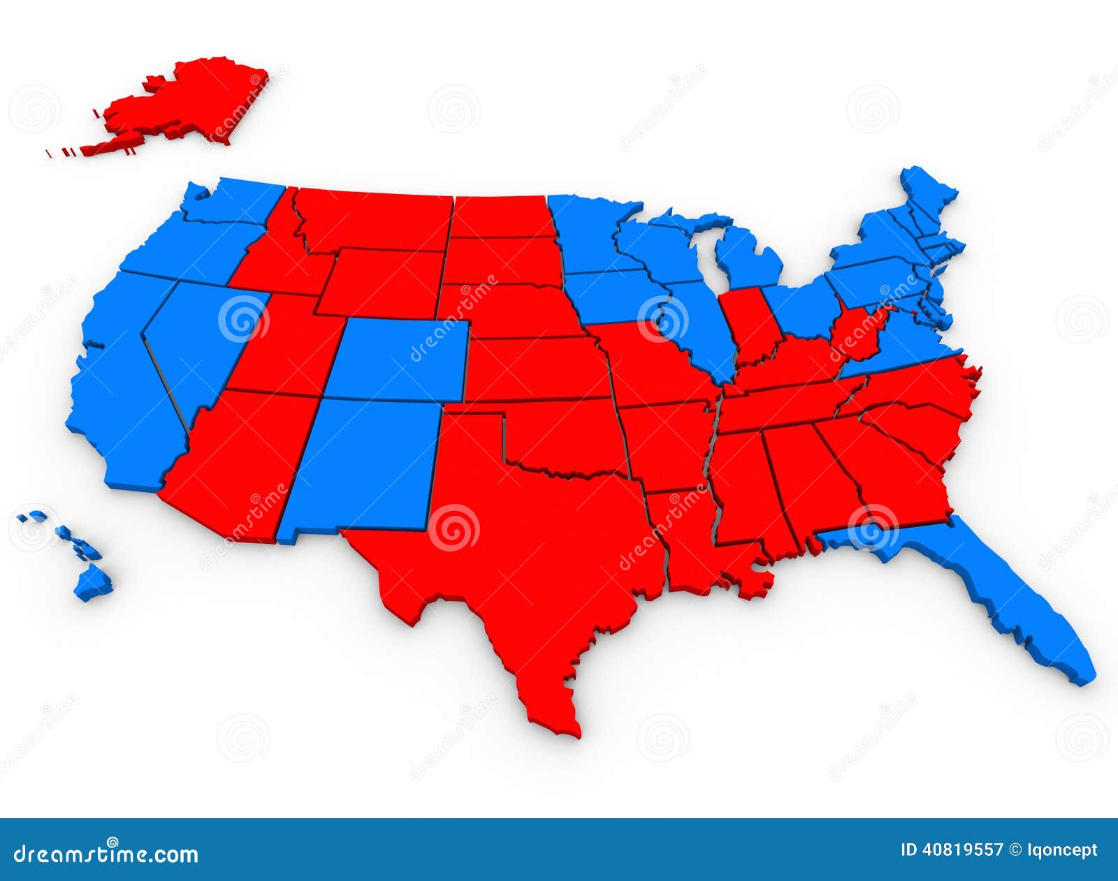 Rode En Blauwe Staten Amerika