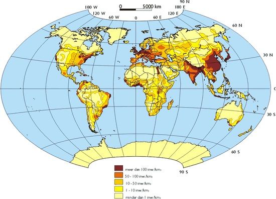 Waar wonen de meeste mensen? Deze kaart laat de bevolkingsdichtheid - Waar Komen De Meeste Tornados Voor