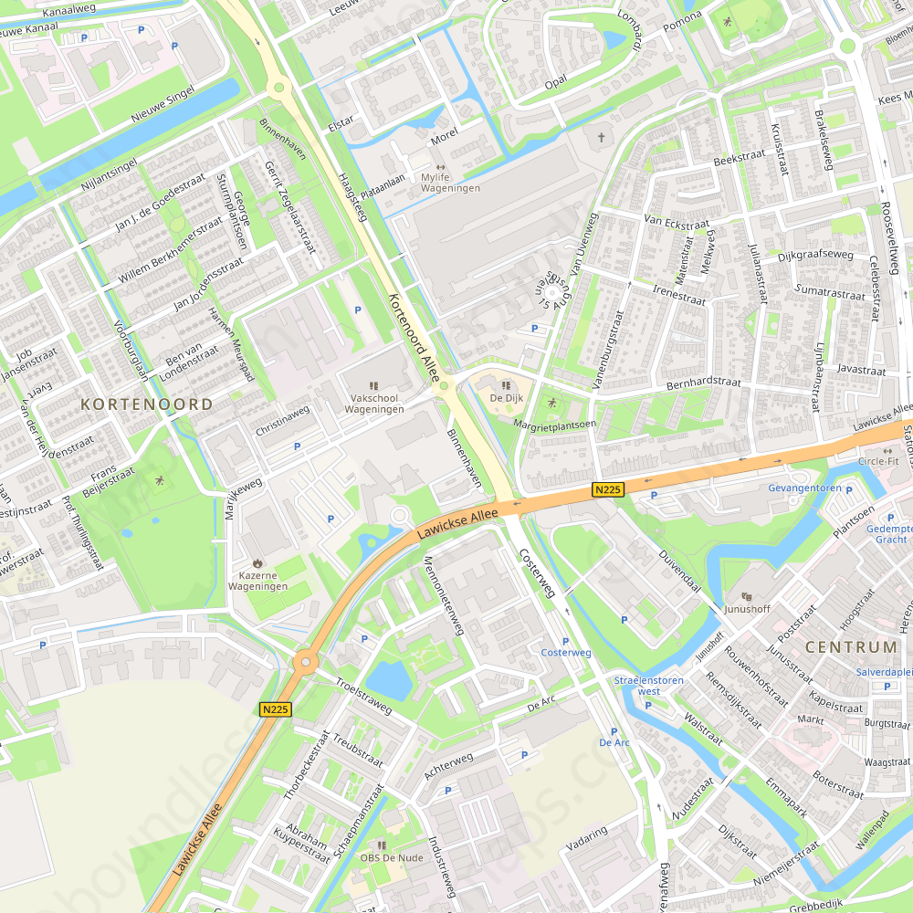Wageningen - Modern Atlas Vector Map | Boundless Maps - Wat Te Doen In Wageningen